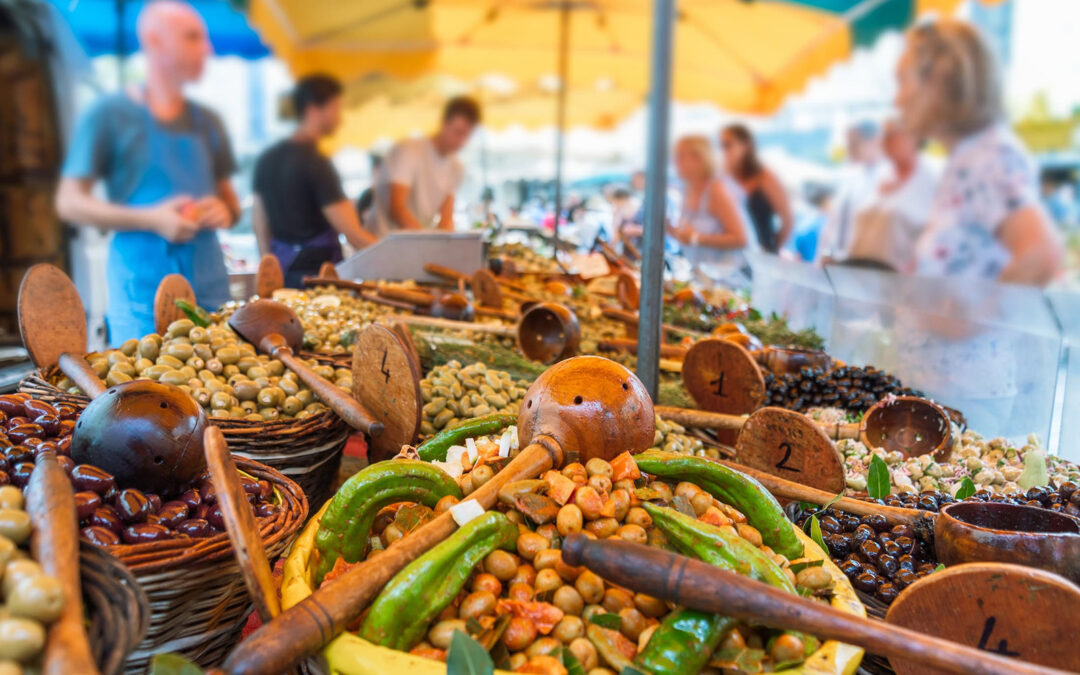 Etal sur le marché d'Orange dans le Vaucluse